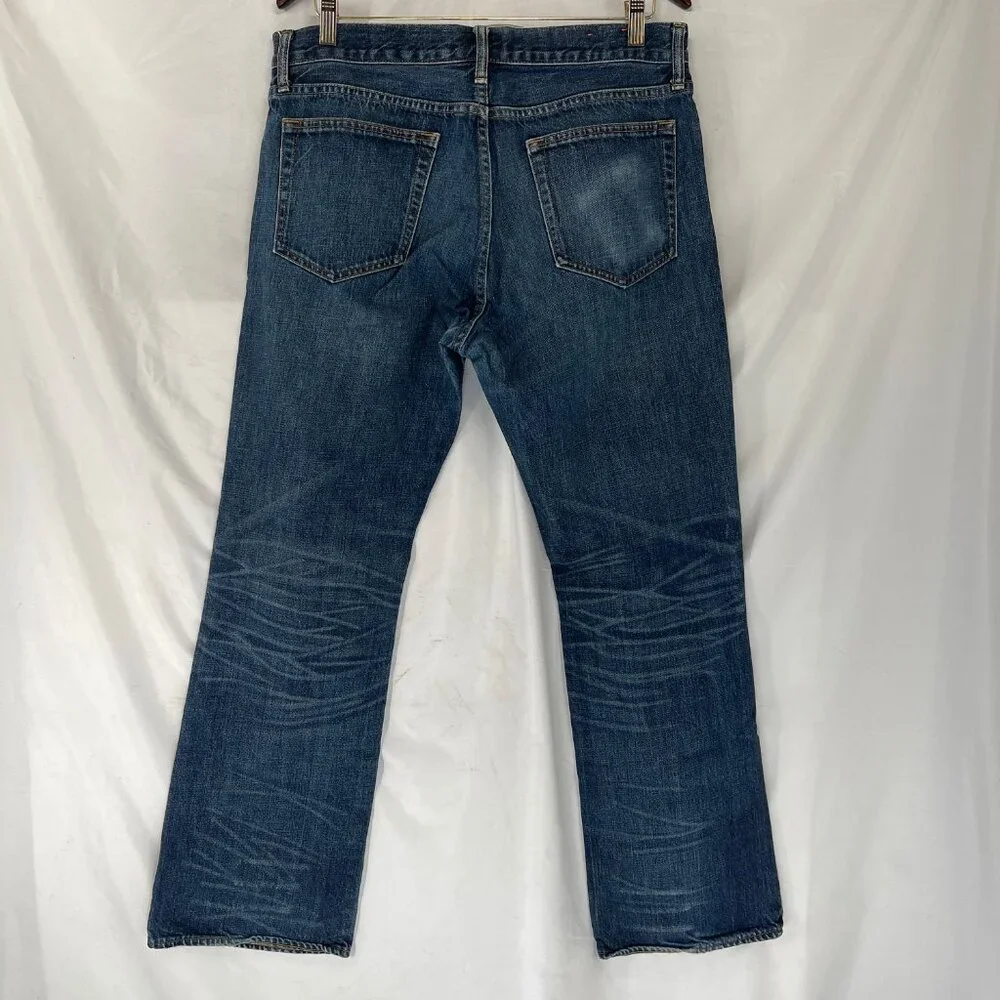 J.Crew Vintage Bootcut Denim Blue Jeans Men's 34x32 Wash 100% Cotton